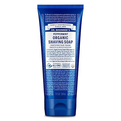DR. BRONNER'S ORGANIC SHAVING SOAP PEPPERMINT 7 FLOZ