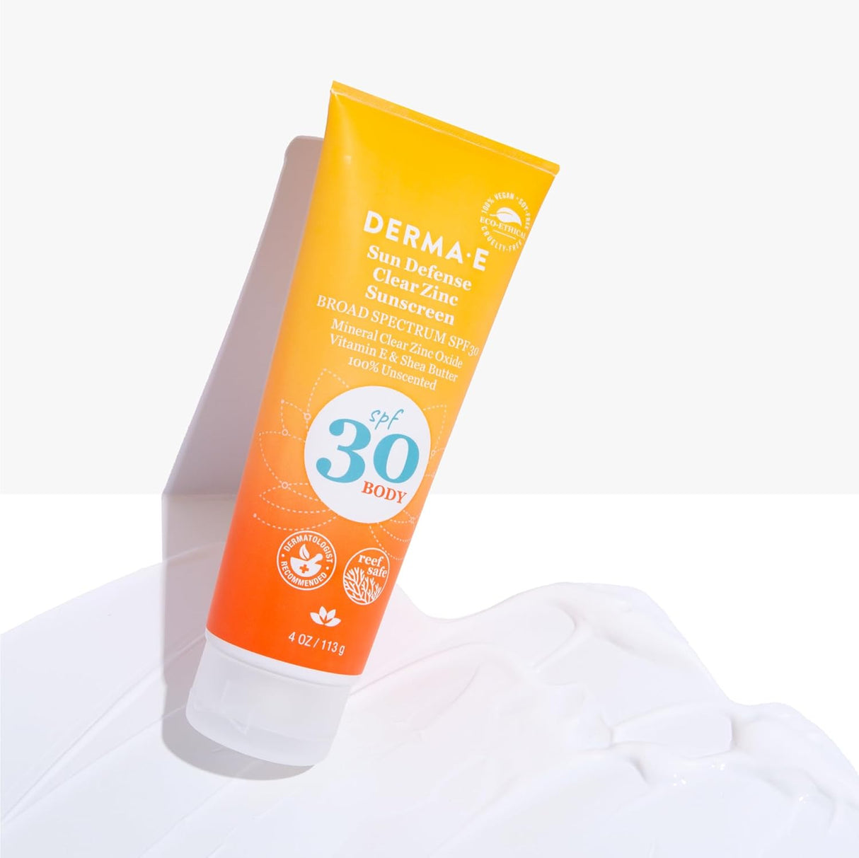 DERMA E.SUN DEFENSE CLEAR ZINC SPF30 BODY 4OZ
