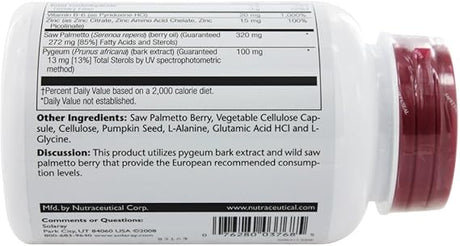 Solaray Vital Extracts Saw Palmetto & Pygeum 120CT  Veg Capsule