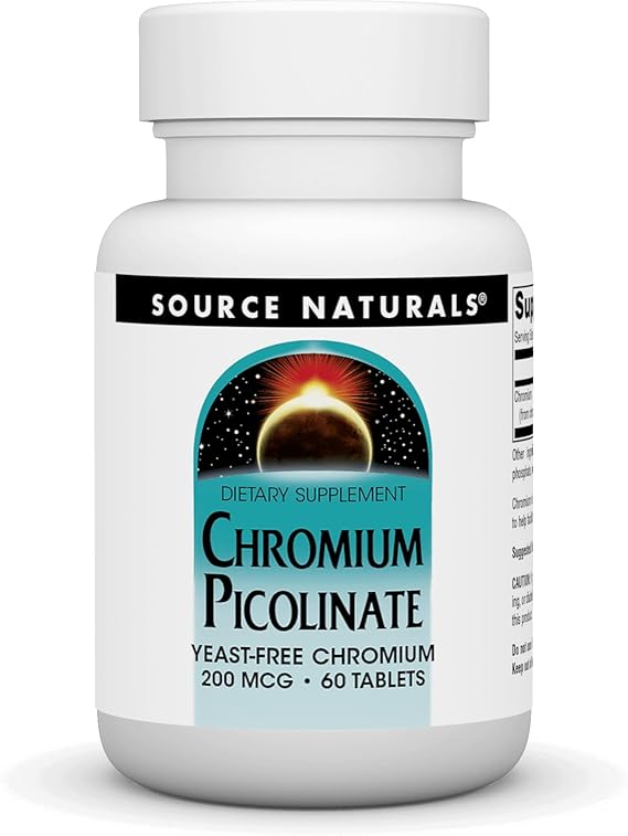 SOURCE NATURALS CHROMIUM PICOLINATE 200MCG 60