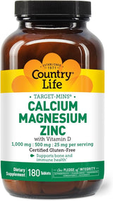 Country Life CALCIUM/MAGNESIUM/ZINC 180 Tablet