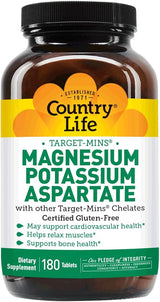 Country Life MAGNESIUM/POTASSIUM ASPARTATE 180 Tablet