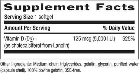 Country Life VITAMIN D3 5000IU 200 Softgel