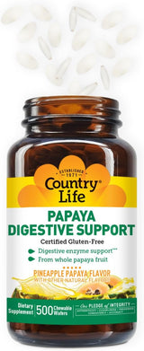 Country Life PAPAYA CHEWABLE 500 Tablet