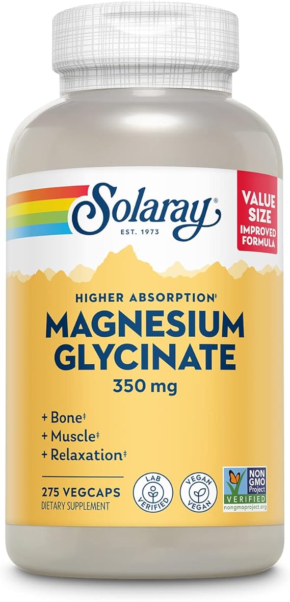 Solaray High Absorption Magnesium Glycinate 275CT 350MG Veg Capsule
