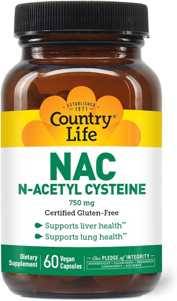 Country Life N-ACETYL CYSTEINE 750MG 60 Vegicaps