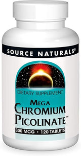 SOURCE NATURALS CHROMIUM PICOLINATE 300MCG 120