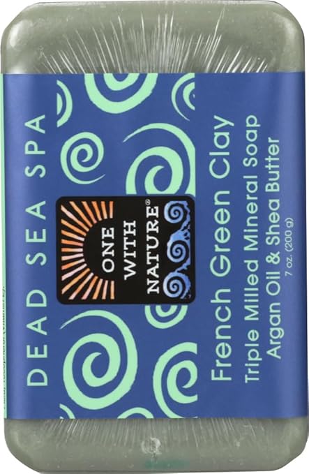 ONE WITH NATURE DEAD SEA FRENCH GREEN CLAY BAR SOAP 7OZ