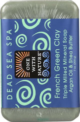 ONE WITH NATURE DEAD SEA FRENCH GREEN CLAY BAR SOAP 7OZ