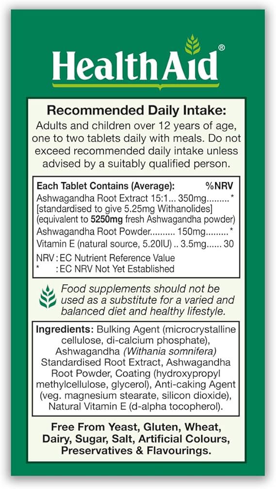 Ashwagandha Root Extract 350 mg 60 Vegan Tablets