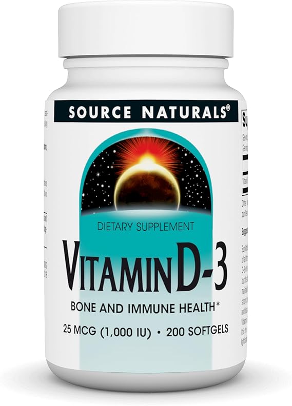 SOURCE NATURALS VITAMIN D-3 1000 IU 200SG