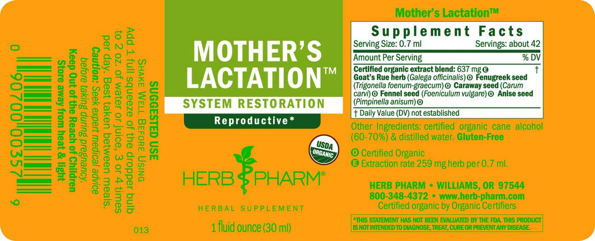 Herb Pharm MOTHER'S LACTATION  1 oz
