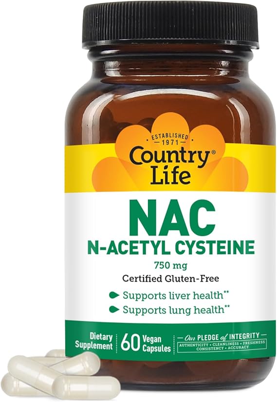 Country Life N-ACETYL CYSTEINE 750MG 60 Vegicaps