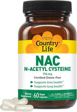 Country Life N-ACETYL CYSTEINE 750MG 60 Vegicaps