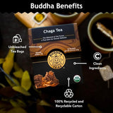 BUDDHA TEAS Organic Chaga Mushroom Tea 18 BAG