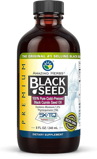 ACEITE DE SEMILLA NEGRA PREMIUM AMAZING HERBS 8 OZ