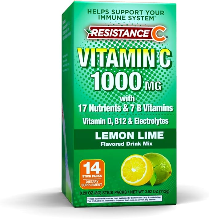 Resistance C Flavored Drink Mix Stick Packs Lemon Lime - 14.0 CT