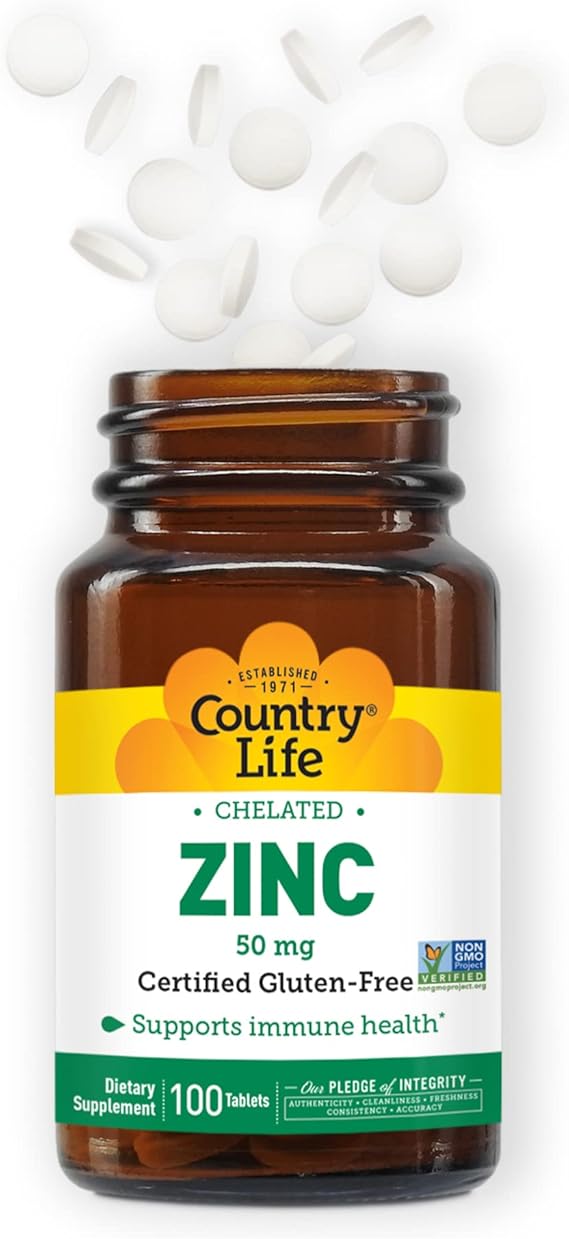 Country Life ZINC 50MG CHELATED 100 Tablet