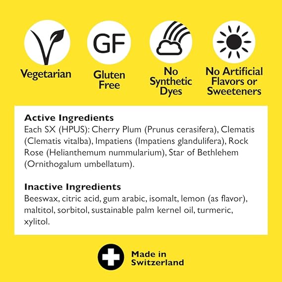 Bach Rescue Pastilles Natural Stress Relief Lemon Flavor