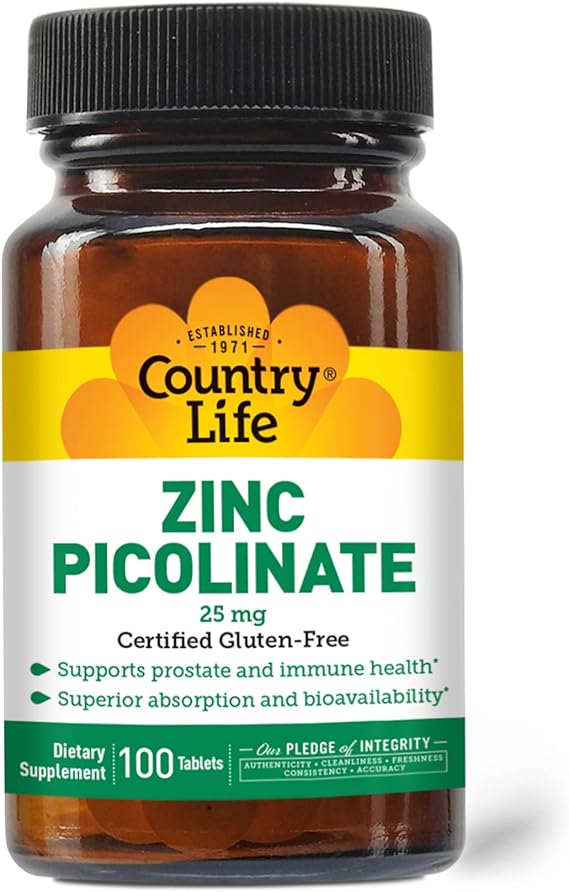 Country Life ZINC PICOLINATE 25MG 100 Tablet