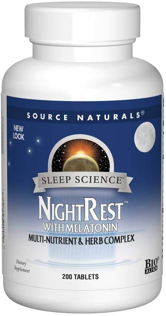 SOURCE NATURALS SLEEP SCIENCE NIGHT REST W/MELATONIN 200T