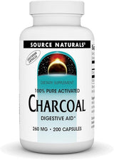 SOURCE NATURALS CHARCOAL 260MG CAPS 200C
