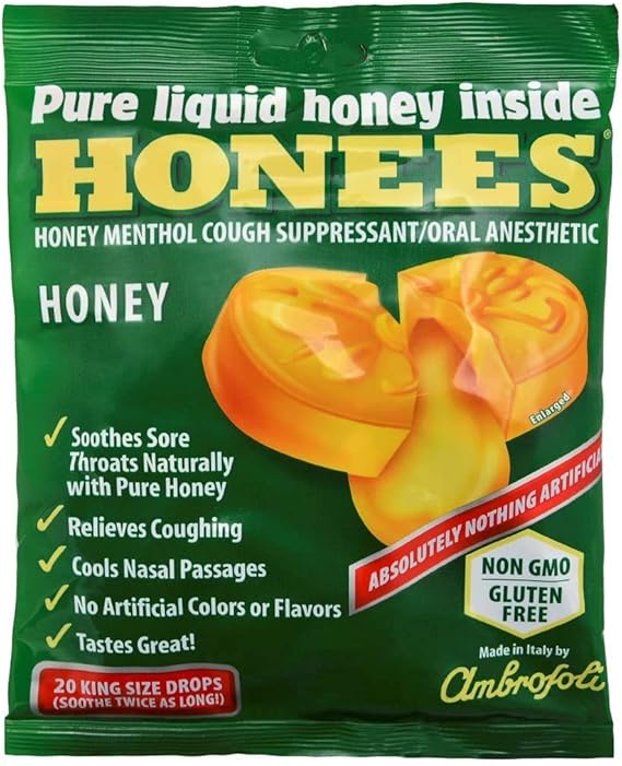 HONEES HONEY MENTHOL 20 LOZENGE 12PC, 3.5 OZ