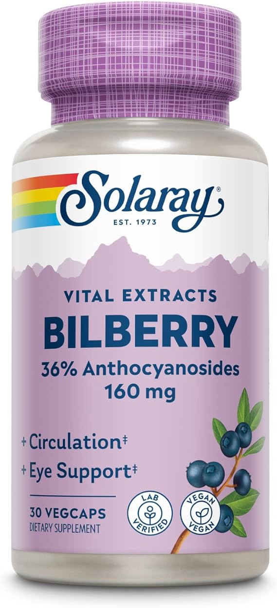 Solaray Vital Extracts Bilberry 30CT 160MG Veg Capsule