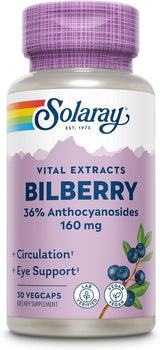 Solaray Vital Extracts Bilberry 30CT 160MG Veg Capsule