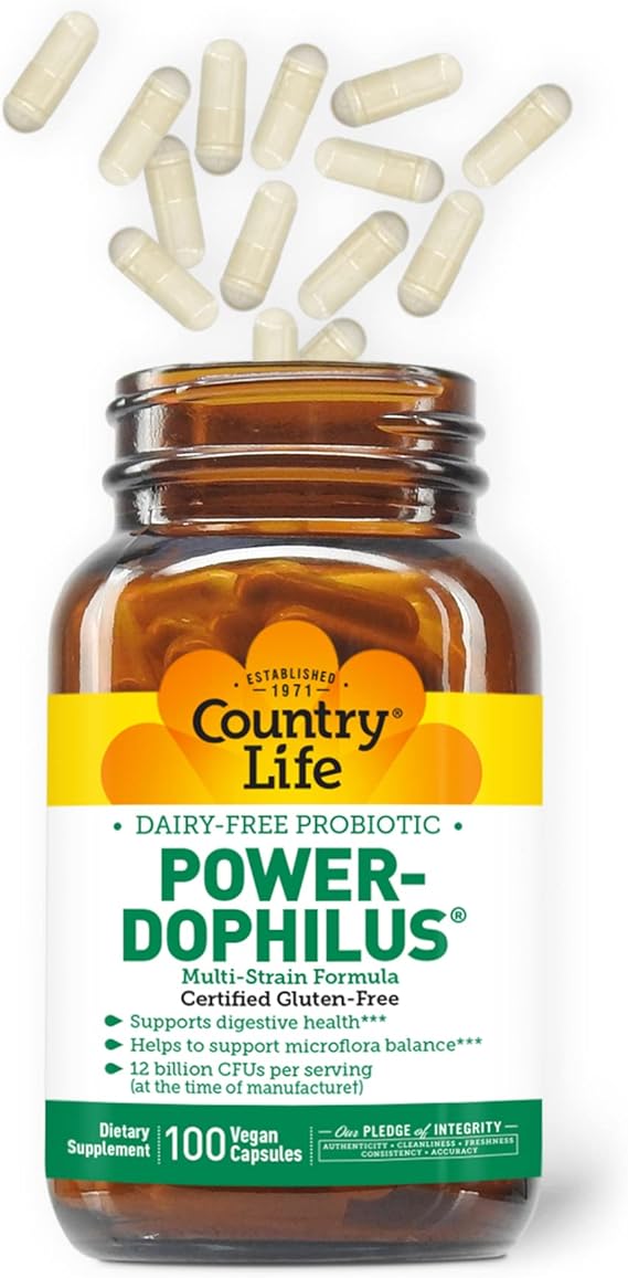 Country Life DAIRY FREE POWER-DOPHILUS 100 Vegicaps