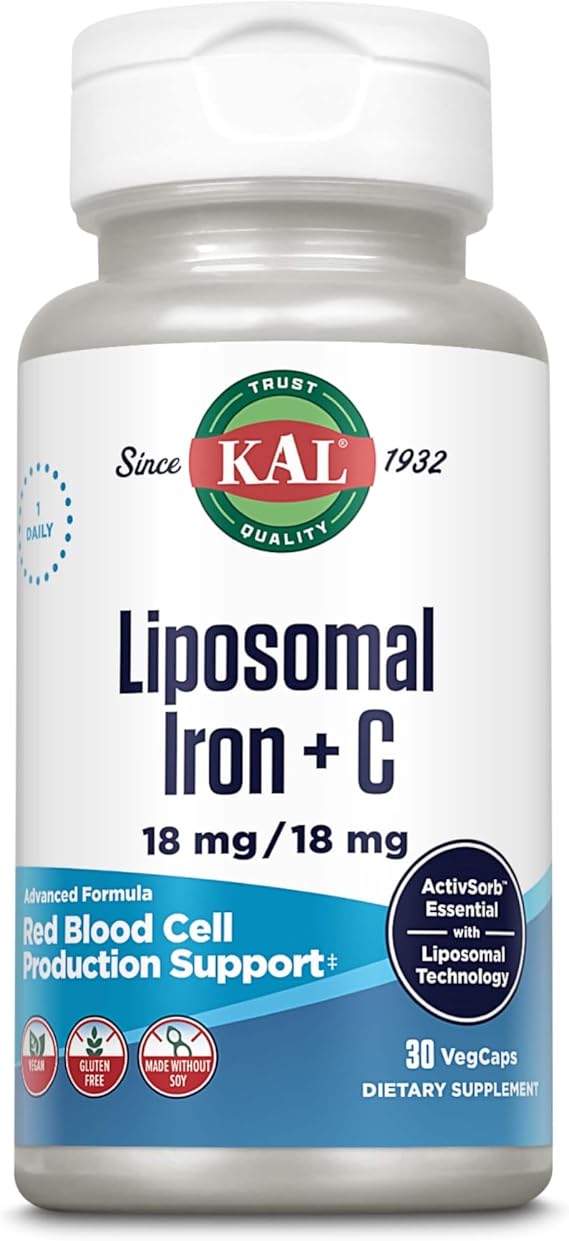 Kal Liposomal Iron + C 30CT 18MG Veg Capsule