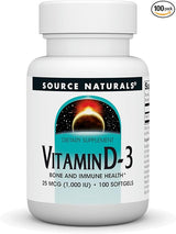 SOURCE NATURALS VITAMIN D-3 1000 IU CAP 90C