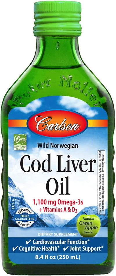 Aceite de hígado de bacalao sabor manzana verde 1100 mg