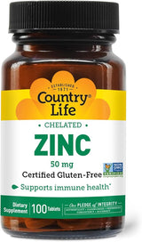 Country Life ZINC 50MG CHELATED 100 Tablet