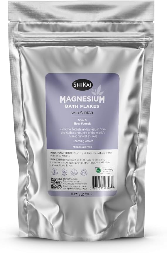 Shikai Magnesium Bath Flakes with Arnica 2 lb Flakes