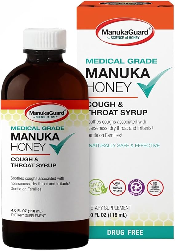 MANUKA GUARD MEDICAL GRADE MANUKA COUGH & THROAT SYRUP 4OZ