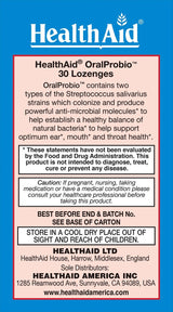 HEALTH AID ORAL PROBIO 30 LOZENGES
