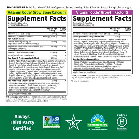 Garden of Life Vitamin Code Grow Bone 30-Day KIT