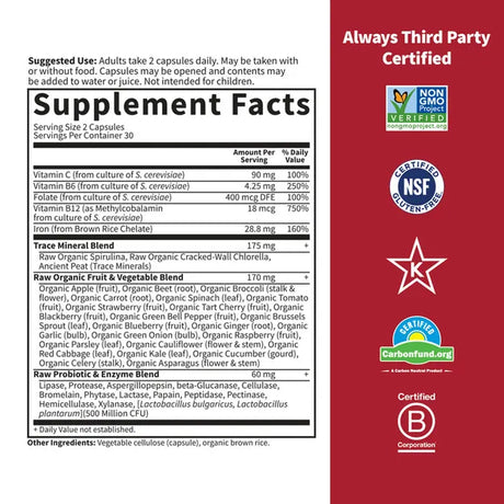 Garden of Life Vitamin Code Healthy Blood 60ct CAPSULES