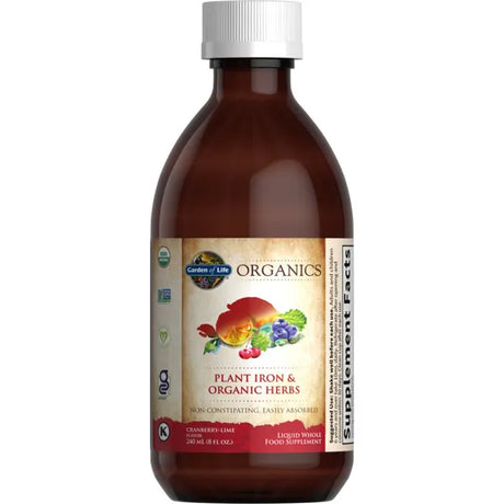 Garden of Life GOL Organics Plant Iron and Herbs Cranberry-Lime 8oz LIQUID