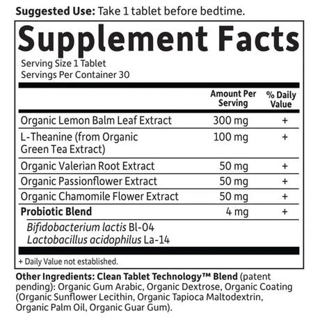 Garden of Life GOL Organics Sleep Well 30ct TABLETS