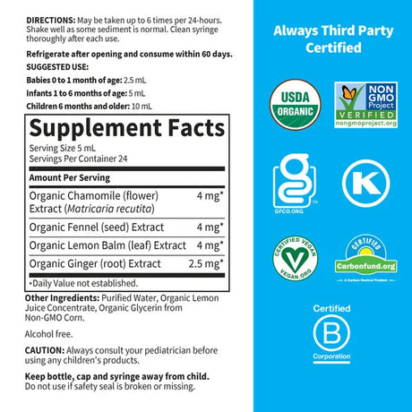 Garden of Life Organic baby gripe water 4oz LIQUID