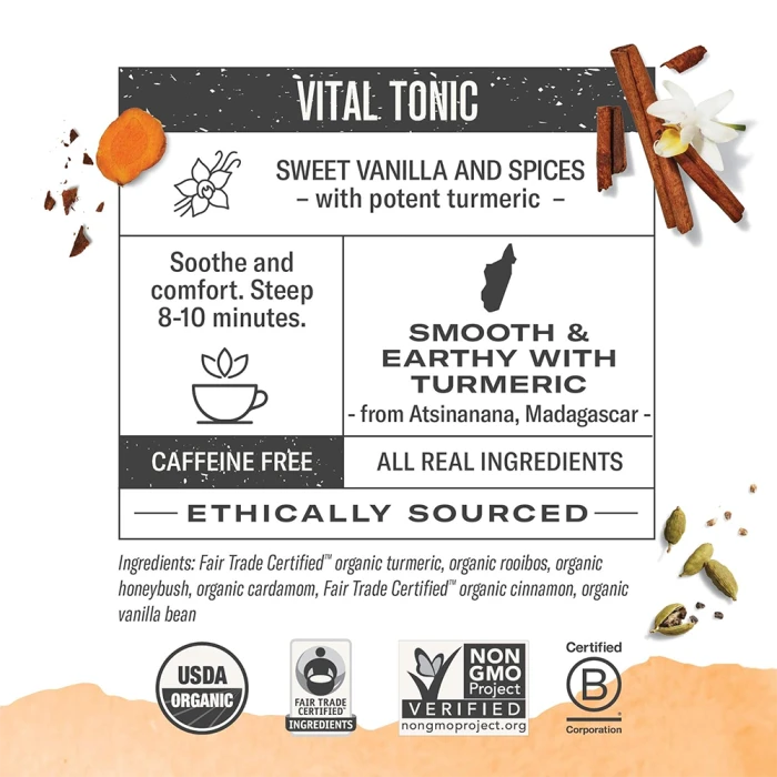 NUMI TEAS Turmeric Tea Amber Sun 12 BAG