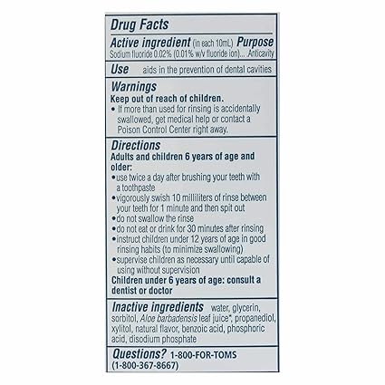 TOM'S OF MAINE WHOLE CARE MOUTHWASH FRESH MINT 16 OZ