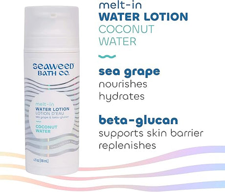 SEAWEED BATH CO. WATER LOTION COCONUT WATER 4 FLOZ