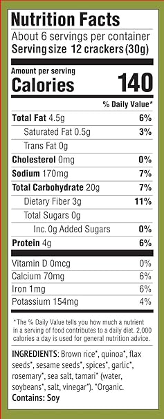 MARY`S GONE CRACKERS Herb 6.5 OZ