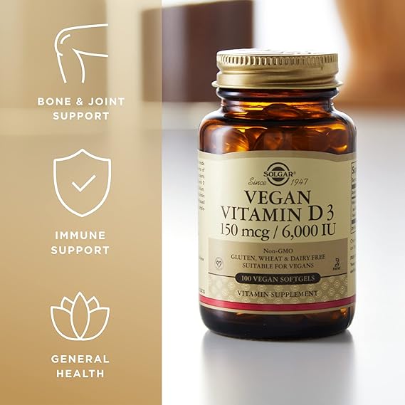 Solgar Vegan Vitamin D3 150 mcg (6000 IU) Softgels  100softgel