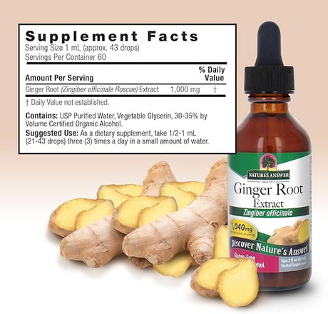 Nature's Answer Ginger Root Alcohol Extract 1,000mg