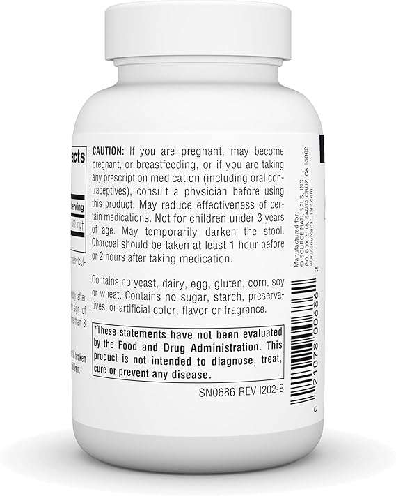 SOURCE NATURALSCHARCOAL 260MG CAPS 100C