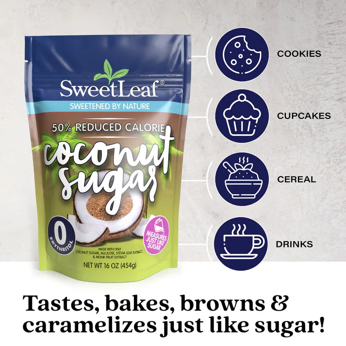 SWEET LEAF Reduced Calorie Coconut Sugar 16 OZ